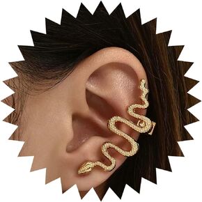 Vintage Snake Ear Cuff Earrings Gold Serpent Cuff Earrings Punk Snake Ear Cuff Wrap Earrings Snake Clip on Earrings Jewelry for Women and Girls