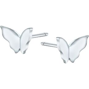 AoedeJ Cute Butterfly Stud Earrings Sterling Silver Ear Cuff Zircon Butterfly Earrings for Women and Girls