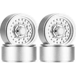 GLOBACT 1.9 Beadlock Wheel RC Wheel Rim Set Wheel Hub Simulated Retro Wheels for TRX4 TRX6 Axial SCX10 I II III VS4-10 Redcat GEN7 8 1/10 RC Crawler Upgrade Accessories (Black)