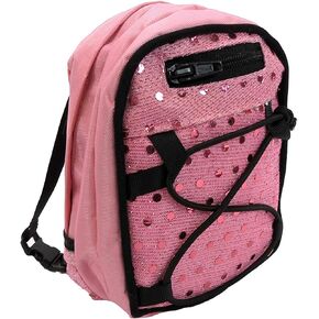 American Fashion World Doll Pink Sequin School Backpack for 18-Inch Dolls | Premium Quality & Trendy Design | Dolls Accessories for Popular Brands