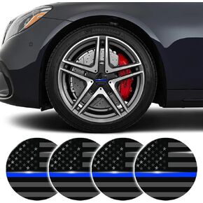 4PCS TRD Center Caps Stickers, American Flag Wheel Center Caps Rim caps, 3D Car Wheel Hub Cap Cover 56mm USA US America National Flag Metal Emblem Decals Car Decorations(Black Flag)