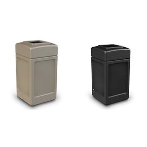 Commercial Zone Products 732102 Square Waste Container,Beige,42 Gallon