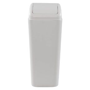 14 Liter Plastic Trash Can, Garbage Bin with Swing Lid (Black)