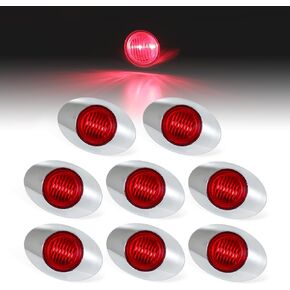 [حزمة من 8 3 بوصة بيضاوية كهرمان LED مختومة مصابيح 3-3528 SMD لوحة علامة جانبية ضوء مقاوم للماء مقطورة RV قارب حافلة بيك اب مسطحة شاحنة ثقيلة 12 فولت تيار مستمر كروم الحافة Q0