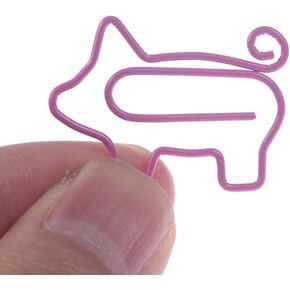 EORTA 50 Pieces Paperclips Pink Pigs Shaped Metal Clips Pin Cute Cartoon Animals Note Clips for Bookmark Photoes Stationary Scrapbooking Craft, 30x35 MM, Pink Pig