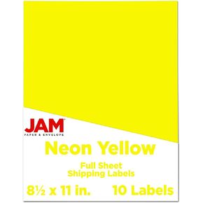 JAM PAPER Full Sheet Shipping Labels - Printable Sticker Paper - 8 1/2 x 11 - Baby Pink Pastel - 10 Full Pages/Pack