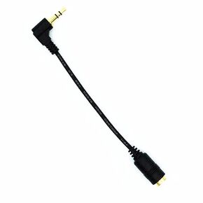 AU901003AK 90 Degree Right Angled 3.5mm 3 Poles Audio Stereo Male to Female Extension Cable 10cm Black