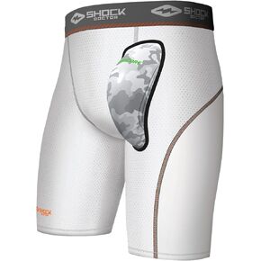 Compression Short w/AirCore Hard Cup YTH White S