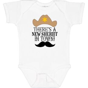 inktastic New Sheriff in Town Boys Baby Bodysuit