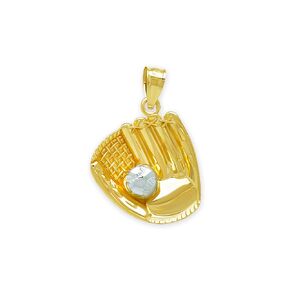 Charm America- Gold Baseball Glove Charm - 10 Karat Solid Gold - Great Gift For Baseball Fans