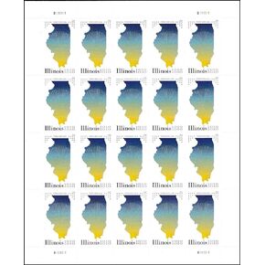 2018 Illinois Statehood Pane of 20 Forever Postage Stamps Scott 5274