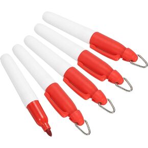 PATIKIL Mini Permanent Markers, 5 Pack Golf Ball Marker Pen with Keychain Clip for Office Meeting Outdoor Activity, Pink