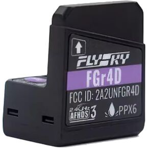 Goolsky Flysky FGr4D Receiver, 2.4GHz 4CH Waterproof Receiver Built-in Dual Antenna Compatible with Flysky All AFHDS 3 RC Transmitter Noble NB4 PL18 EL18 for RC Car Boat