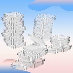 Bead Organizer Box, Small Clear Plastic Beads Storage Containers Box, Bead Organizers with Lid, Mini Storage Box Use for Diamond Art、DIY Crafts、Pills、Jewelry、Nail Art Accessories Storage