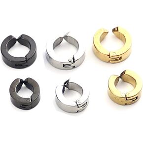 Hoop Clip on Earrings for Women Non Pierced Chunky Cartilage Hoop Earrings Set Ear Cuff Earrings for Women Ear Clips Faux Plug Earrings Men Women Fake Gauge Fake Earrings