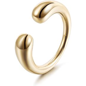 14K Gold Engagement Hoops Set Rings for Women Water drop Fashion Cocktail Light Minimalism Charming Adult Jewelry