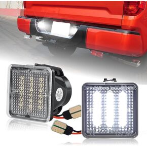 LED License Plate Lights Assembly Fit for Tundra 2014-2021 & Tacoma 2016-2021 Pickup Truck Rear Tag Light Lamp 6500K Bright White, 2 Pieces
