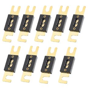 X AUTOHAUX 9pcs 125A Gold Tone Plated ANL Fuse Universal Fit for Inverters Car Vehicle Truck Audio