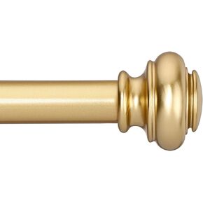 Heavy Duty Curtain Rods for Windows 66 to 120 Inches, 1 Inch Bronze Curtain Rods for Bedroom, Living Room, Patio, Kitchen, Adjustable Curtain Rods with Classic Finials, Bronze Finishing