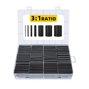 Heat Shrink Tubing Kit,Eventronic 3:1 Ratio Adhesive Lined,Marine & Industrial Grade Shrink Wrap,Waterproof Heat Shrink Tubing,Black-400 PCS