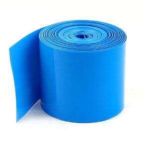 uxcell 10Meters 50mm Width PVC Heat Shrink Wrap Tube Blue for 2 x 18650 Battery