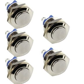 ESUPPORT 12mm Anti Vandal Momentary Metal Push Button Toggle Switch Pack of 5