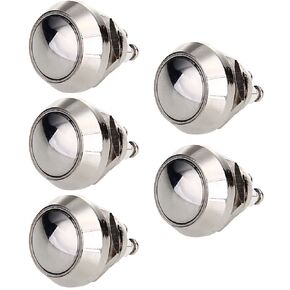 ESUPPORT 12mm Anti Vandal Momentary Metal Push Button Toggle Switch Pack of 5
