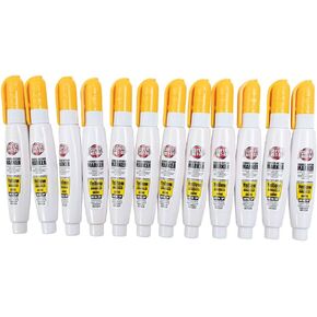 12 Pc Set Yellow Fine Tip Pump Squeeze Super Met-Al Paint Marker Pens Metal Stone Glass Rubber Plastic for Industrial Auto Art Trade