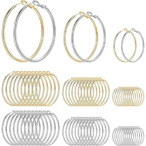 72Pcs Beading Hoop Earrings Finding, Hypoallergenic Round Earring Hoops, Open Beading Hoop Wires Earring Hooks for Jewelry Making DIY Crafts (Gold, Silver), RHE-G52 in Kuwait