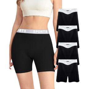 MEIYATING Women's Boy Shorts Underwear Boxer Briefs Boyshorts Soft Stretch Full Coverage 4 Pack