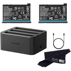 Insta360 X4 Battery(2290mAh)& Fast Charge Hub Bundle/Only X4 360 Camera (2 Batteries+1 Charger)