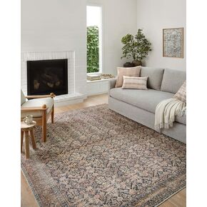 Loloi Amber Lewis Billie Collection, Tobacco & Rust 6'-0" x 9'-0" Area Rug – Antique & Distressed Accent Rugs for Living Room, Bedroom, Entryway & Hallway, No Shed High Traffic Area Home Decor Rug