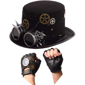 GRACEART 2 Bundle Sales Steampunk Top Hat + Steampunk Gloves