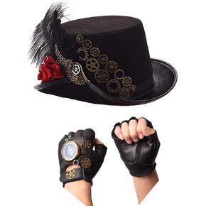 GRACEART 2 Bundle Sales Steampunk Top Hat + Steampunk Gloves