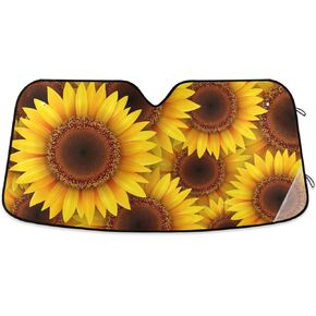 Windshield Sun Shade Sunflower Daisy Foldable Car Window Shade Blocks UV Rays Sun Visor Protector Sunshade