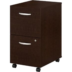 Bush Business Furniture Series C 2 Drawer Mobile File Cabinet in Hansen Cherry, Office Organizer with Drawers, Rolling Storage Solution for Professional Workspace