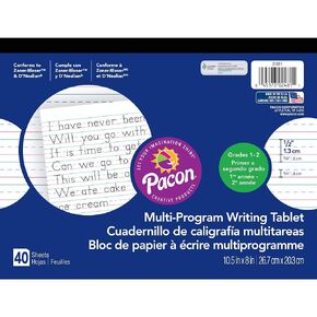 PACON Multi-program Handwriting Tablet, D'Nealian Grade 1 / Zaner-Bloser Grade 2