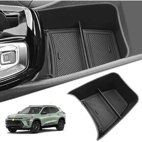 for 2024 2025 Chevrolet Trax Center Console Organizer 2024 2025 Chevy Trax Insert ABS Black Materials Tray Trax Armrest Box 2024 2025 Chevy Trax Accessories with Sunglasses Holder (Yellow)