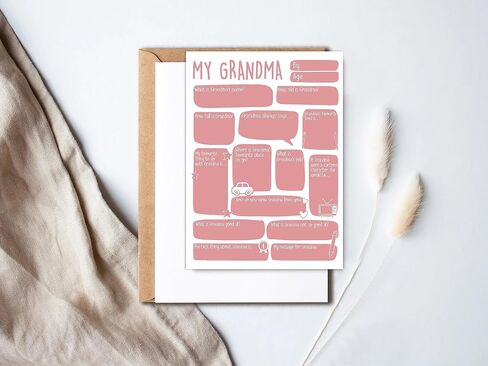 My Grandma Card - Mothers Day Card - Funny Birthday Day Gift - Personalised Fill In The Blanks Keepsake Card - Grandma Gift From Son Daughter - Grandchildren in Saudi Arabia