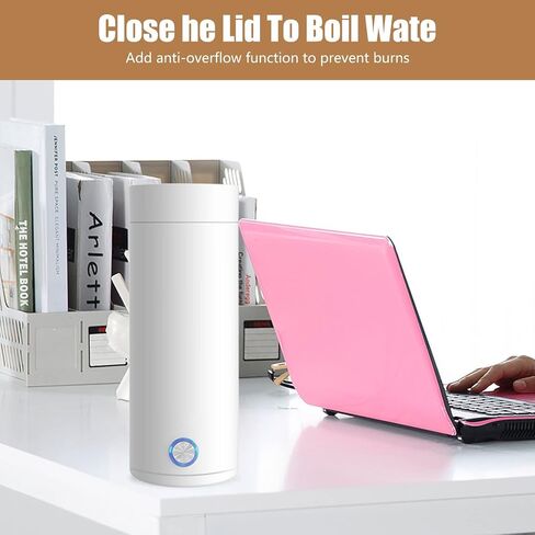 Travel Electric Kettle,400ml Portable Electric Kettle,Hot Water Kettle 304 Stainless Steel with Auto Shut-Off & Boil Dry Protection,Fast Boil Electric Tea Coffee Kettle with Keep Warm Function(white) in Saudi Arabia