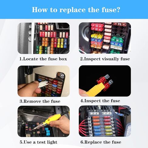 مجموعة متنوعة من 150 قطعة من صمامات السيارة، صمامات السيارات من نوع الشفرة، صمامات السيارات - قياسية (5A 7.5A 10A 15A 20A 25A 30A 35A) للسيارة/SUV/ATV/الشاحنة/السيارات/الدراجات النارية/القارب/التخييم RV ATC/APR in Kuwait