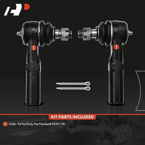 A-Premium 2 x Front Outer Tie Rod Ends, Compatible with Dodge Dakota 1991-1996, Viper 1992-2002, RWD Only in Saudi Arabia