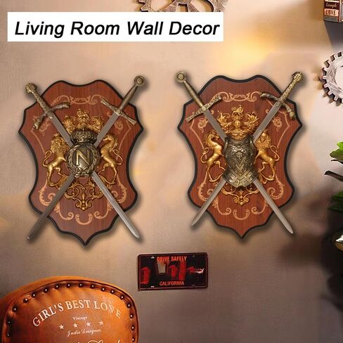 Forgemith Small Sword Can Hang On The Wall With Hanging Board, Medieval Style Wall Decor Sword, Bar Cafe Living Room Wall Hangings Sword in Saudi Arabia