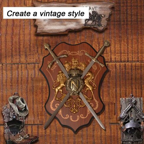 Forgemith Small Sword Can Hang On The Wall With Hanging Board, Medieval Style Wall Decor Sword, Bar Cafe Living Room Wall Hangings Sword in Saudi Arabia