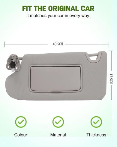 SCITOO Left Driver Side Sun Visor Assembly 2013 2014 2015 2016 for Nissan Altima with Sunroof ( Gray ) in Saudi Arabia