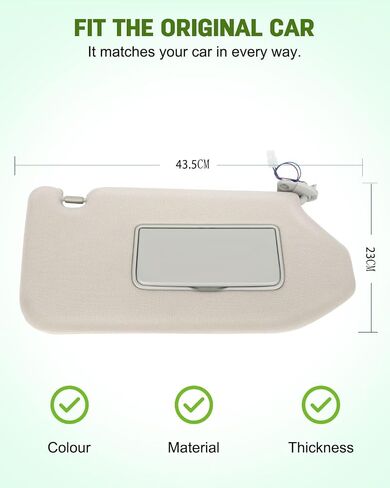SCITOO Right Passenger Side Sun Visor Assembly fit for 2013-2018 for Nissan Pathfinder 2014-2017 for Infiniti QX60 2013 for Infiniti JX35 with Sunroof (Grey) in Saudi Arabia
