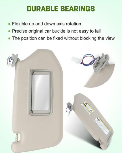 SCITOO Right Passenger Side Sun Visor Assembly fit for 2013-2018 for Nissan Pathfinder 2014-2017 for Infiniti QX60 2013 for Infiniti JX35 with Sunroof (Grey) in Saudi Arabia