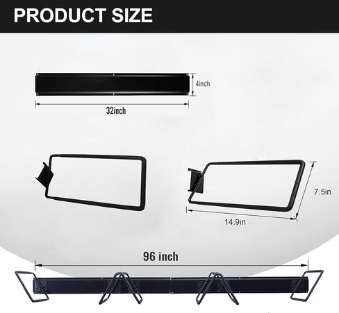 حامل صناديق تخزين قابل للتعديل مكون من 9 قطع من Wallmaster، رف حمل، حامل أمان للسقيفة أو الطابق السفلي، منظم مرآب مثبت على الحائط للصناديق والحاويات (3 قضبان، 6 خطافات) in Kuwait