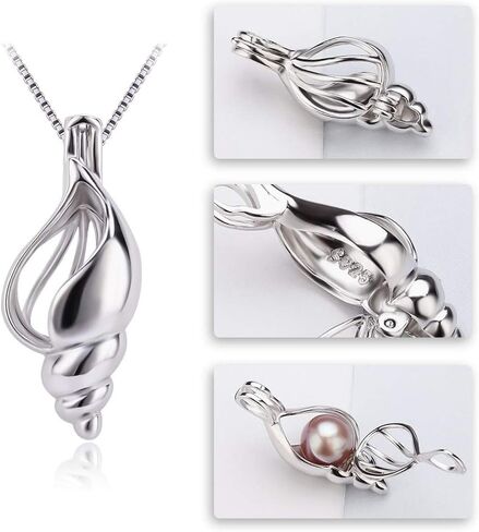 Conch Cage Pendants Crafting Charm for DIY Necklace Bracelet Jewelry Making Sterling Silver/Gold Plated in Saudi Arabia
