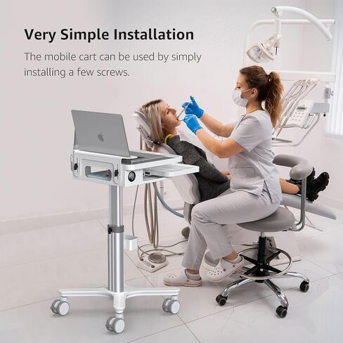 عربة طبية عربة عربة متنقلة ارتفاع قابل للتعديل سهلة التركيب عربة البليت مع حامل الماسح الضوئي عن طريق الفم محطة عمل الكمبيوتر المحمول (MTO-3) in Kuwait